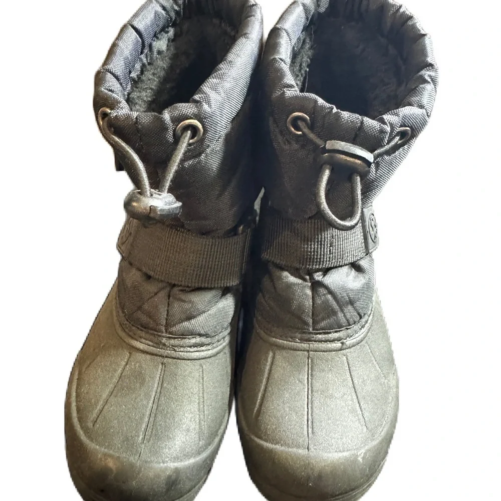 Thinsulate boys girls north side size 10 black winter snow boots fun cozy warm